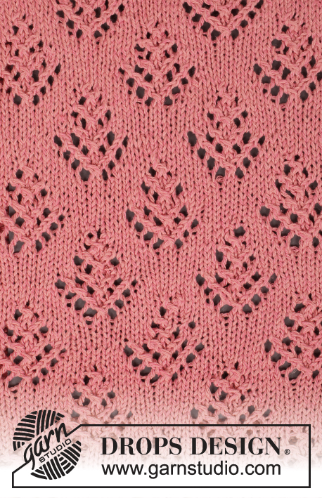 Woodstock / DROPS 167-6 - Knitted DROPS top with lace pattern and A-shape, worked top down in ”Belle”. Size: S - XXXL.