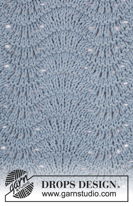 Shore Line / DROPS 168-30 - Knitted DROPS top with short sleeves and wave pattern in ”Big Merino”. Worked top down. Size: S - XXXL.