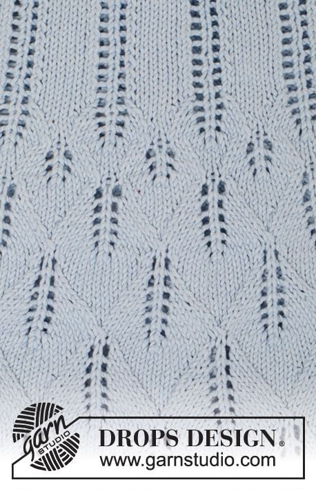Mercy / DROPS 168-7 - Veste cintrée DROPS avec point ajouré, tricotée de haut en bas, en “Cotton Light”. Du S au XXXL.