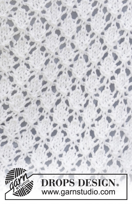 Always Cute / DROPS 169-14 - Knitted DROPS shoulder piece with lace pattern in ”Paris”. Size: S - XXXL.