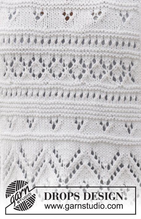 Erica Singlet / DROPS 169-20 - Knitted DROPS top with lace pattern and A-shape in ”Cotton Light”. Size: S - XXXL.