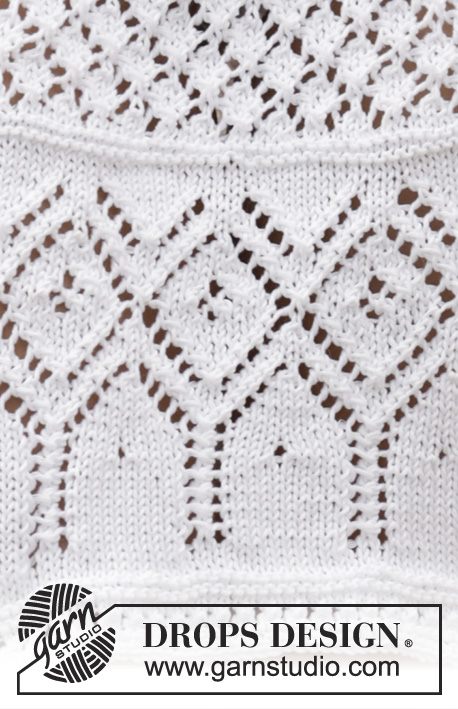 Summer Elegance / DROPS 169-24 - Knitted DROPS skirt with lace pattern worked top down in ”Muskat”. Size: S - XXXL.