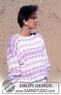 DROPS 17-11 - DROPS jumper with pattern borders in “Muskat”. Size S – L.