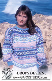 DROPS 17-16 - DROPS jumper with heart pattern borders in “Muskat”. 