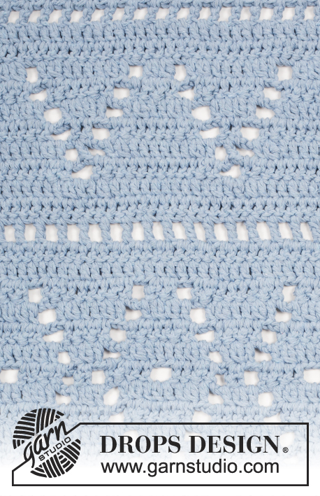 Boardwalk / DROPS 170-41 - Crochet DROPS rug with lace pattern in 2 strands Paris.
