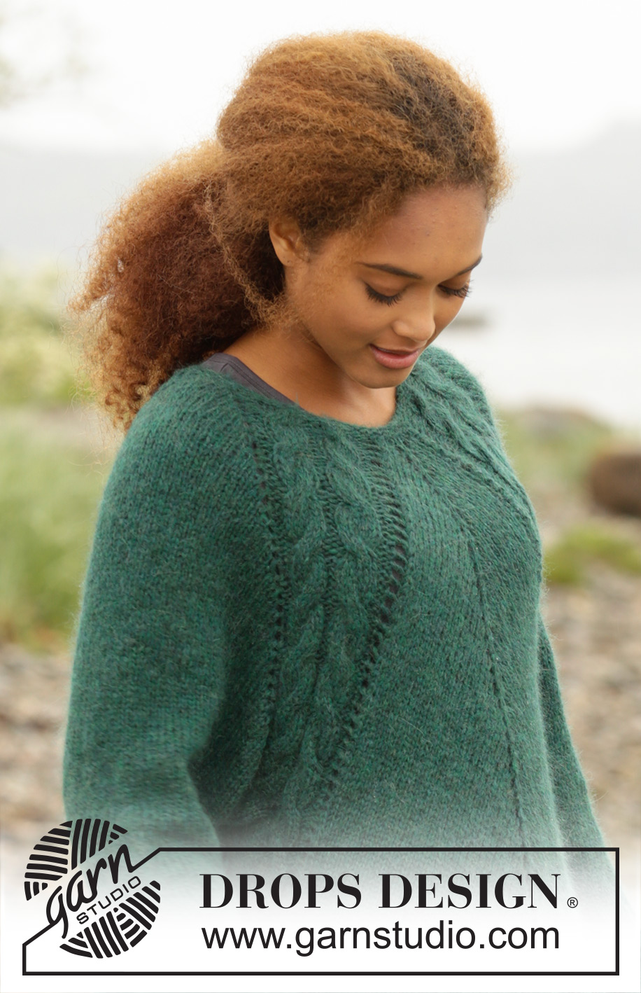 Emerald Queen / DROPS 171-1 - Knitted DROPS tunic with deep raglan and cables, worked top down in ”Air”. Size: S - XXXL.