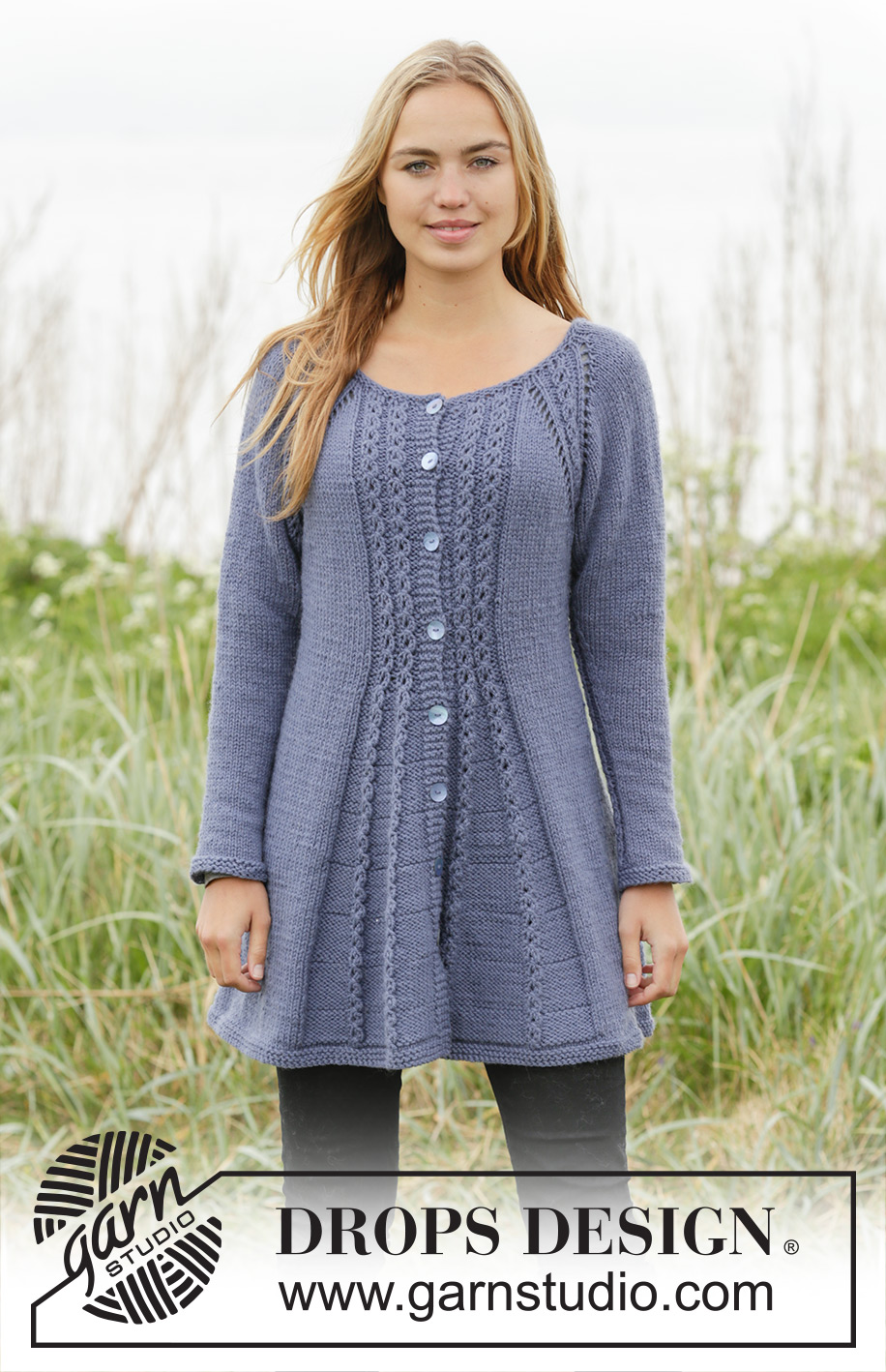 Lobelia / DROPS 171-14 - Knitted DROPS jacket with raglan and cables, worked top down in ”Nepal”. Size S-XXXL.