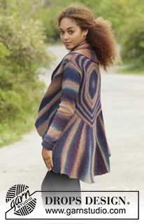 Spectre / DROPS 171-25 - Knitted DROPS jacket worked in a circle in garter st with short rows in ”Delight”. Size: S - XXXL.