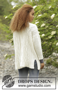 Irish Winter Cardigan / DROPS 171-9 - Veste DROPS avec torsades et col châle, en Alpaca et Kid-Silk. Du S au XXXL.