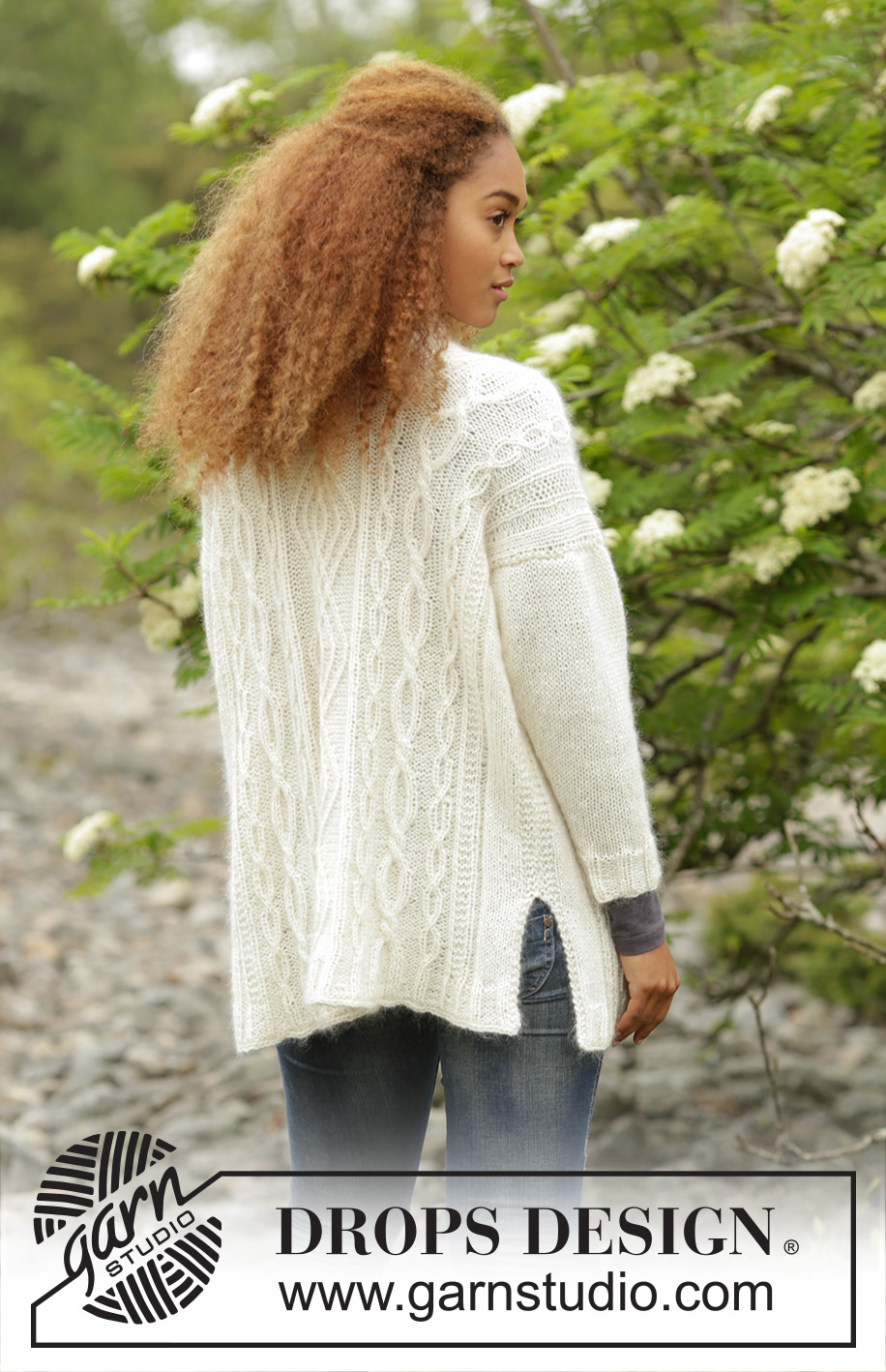 Irish Winter Cardigan / DROPS 171-9 - Veste DROPS avec torsades et col châle, en Alpaca et Kid-Silk. Du S au XXXL.