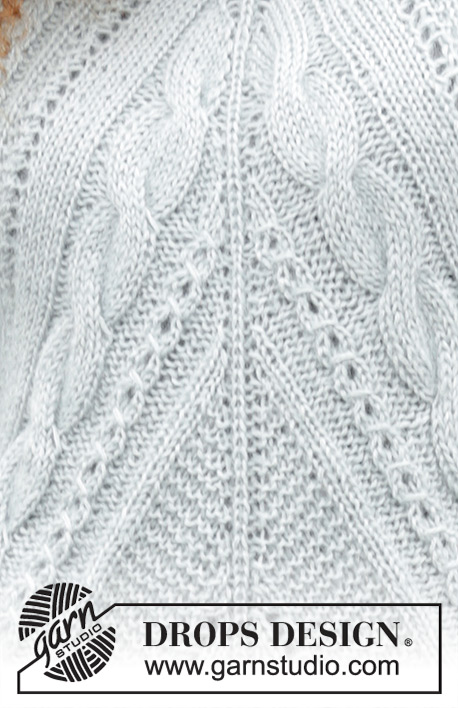 Winter Flair / DROPS 172-1 - Strikket DROPS tunika i ”Alpaca” og ”Kid-Silk” med fletter, riller og hullmønster, strikket ovenfra og ned. Str S - XXXL.