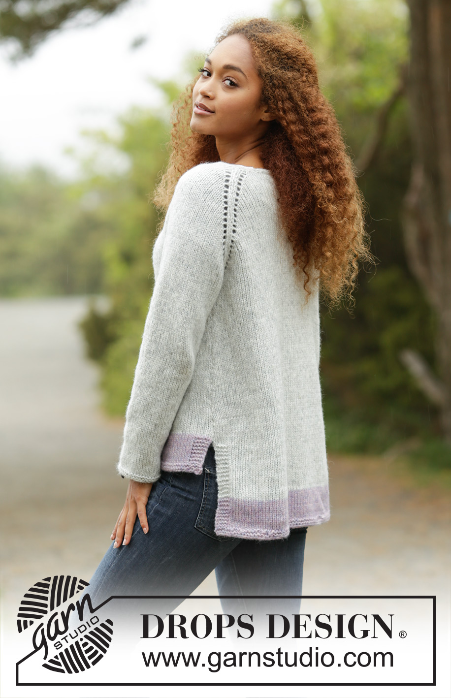 Lilla Camilla / DROPS 172-33 - Pull raglan DROPS tricoté de haut en bas, en ”Air”. Du S au XXXL.