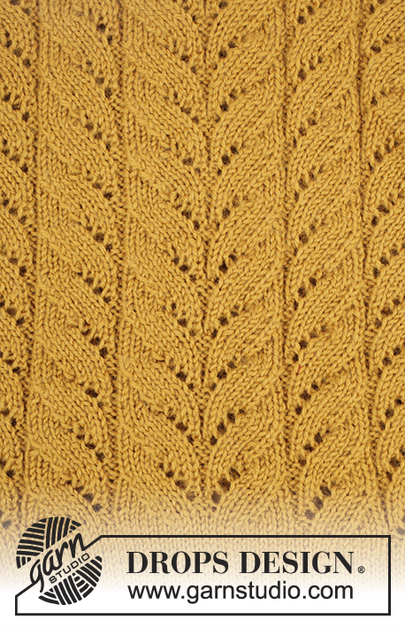 Cornfield / DROPS 173-13 - Knitted DROPS jacket with lace pattern and shawl collar in ”Karisma”. Size: S - XXXL.