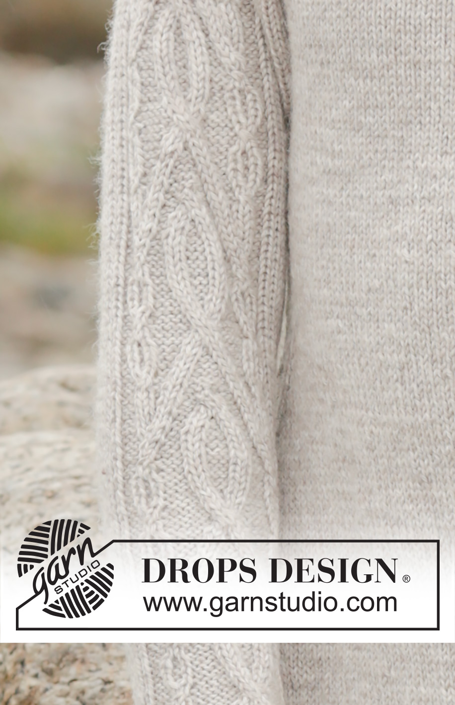 Irish Plaits / DROPS 173-2 - Stickad  tröja i DROPS Merino Extra Fine med flätor på ärmarna, stickad uppifrån och ner. Stl S - XXXL.