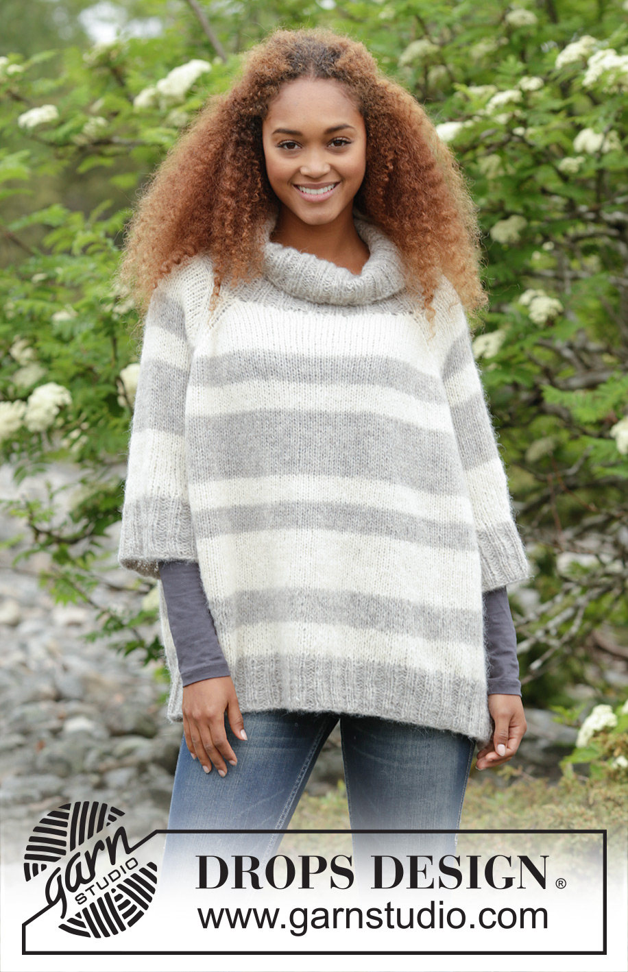 The Big Easy / DROPS 173-41 - Gebreide DROPS trui met raglan, strepen en col van 2 draden ”Brushed Alpaca Silk”. Maat: S - XXXL.