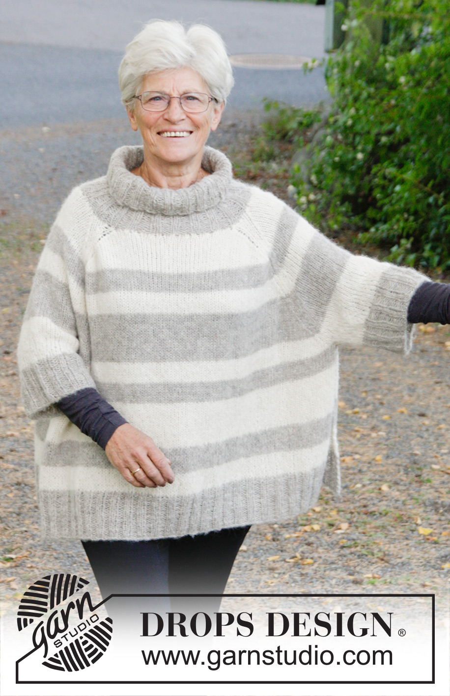 The Big Easy / DROPS 173-41 - Gebreide DROPS trui met raglan, strepen en col van 2 draden ”Brushed Alpaca Silk”. Maat: S - XXXL.