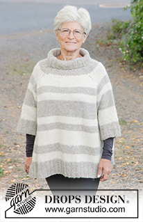 The Big Easy / DROPS 173-41 - Gebreide DROPS trui met raglan, strepen en col van 2 draden ”Brushed Alpaca Silk”. Maat: S - XXXL.