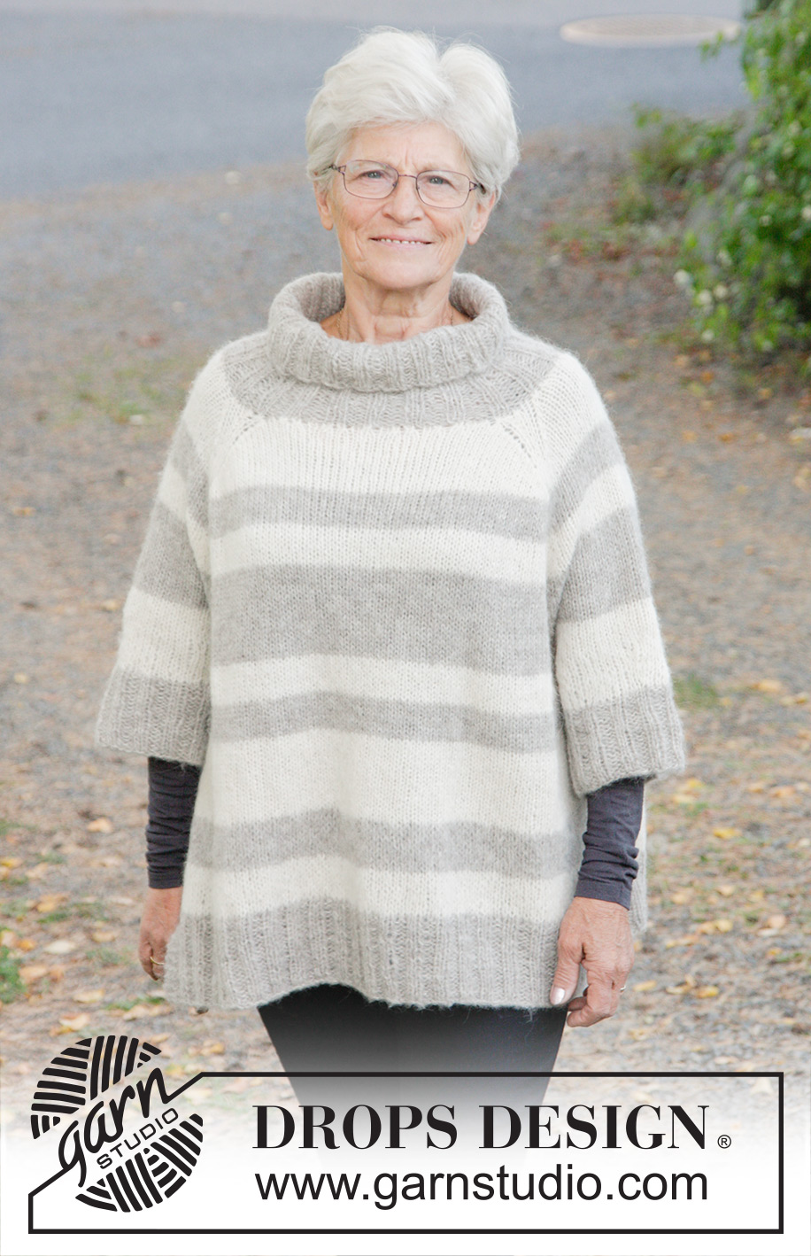 The Big Easy / DROPS 173-41 - Gebreide DROPS trui met raglan, strepen en col van 2 draden ”Brushed Alpaca Silk”. Maat: S - XXXL.