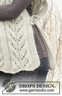 Come Winter / DROPS 173-46 - Poncho / Pull sans manches tricoté avec torsades et col montant, avec 1 fil DROPS Cloud ou 1 fil DROPS Wish ou 2 fils DROPS Air. Du S au XXXL.