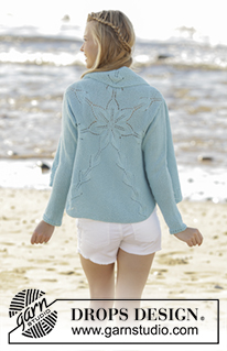 Andromeda / DROPS 175-14 - Knitted jacket worked in a circle with leaf pattern in DROPS Alpaca. Size: S - XXXL