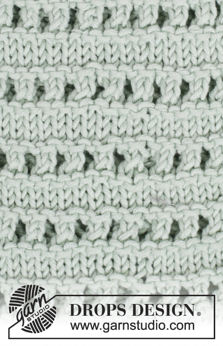 Petronella / DROPS 175-31 - Gebreide trui met raglan en kantpatroon, wordt van boven naar beneden gebreid met 3/4-lange mouwen van DROPS Muskat. Maten S - XXXL.
