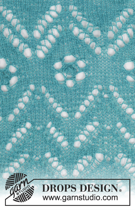 Sea Hug / DROPS 177-30 - Pitsineulehuivi DROPS Lace-langasta.