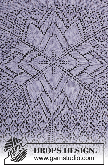 Altair / DROPS 177-32 - Knitted jacket worked in a square with lace pattern on the back in DROPS BabyAlpaca Silk. Size: S - XXXL