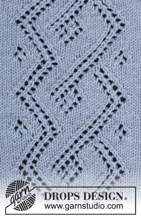 Celtic Knot / DROPS 177-5 - Von oben nach unten gestrickter Pullover mit Lochmuster, Raglanärmeln und A-Schnitt in DROPS Big Merino. Größe S - XXXL.