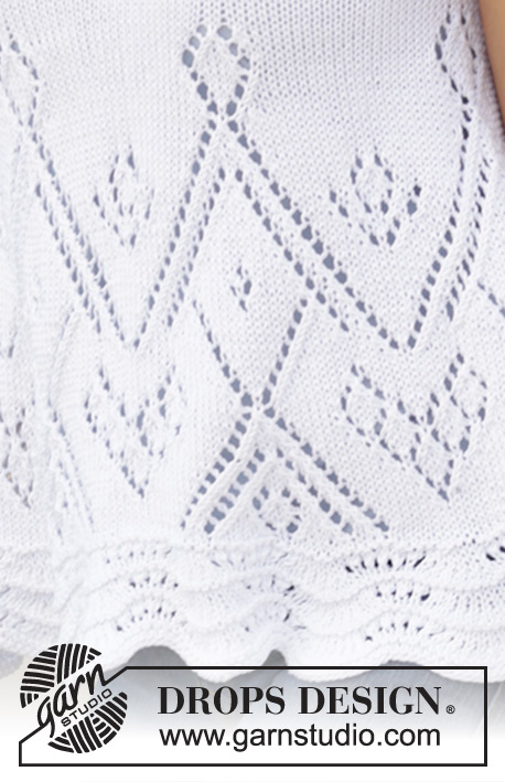 Summer Swing / DROPS 178-32 - Top raglan avec point ajouré, tricoté de bas en haut en DROPS Muskat. Du S au XXXL.