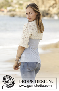 Two to Tango / DROPS 178-59 - Set consists of: Knitted top with lace pattern in DROPS Alpaca and shoulder piece with lace pattern in DROPS Alpaca. Size: S - XXXL