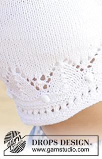 Joyful Jane / DROPS 178-67 - Strikket top med hulmønster i DROPS Paris. Størrelse S - XXXL