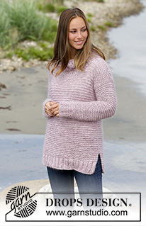 Foggy Morning / DROPS 179-19 - Knitted jumper in garter stitch and rib. Size: S - XXXL
Piece is worked in DROPS BabyAlpaca Silk and DROPS Kid-Silk.