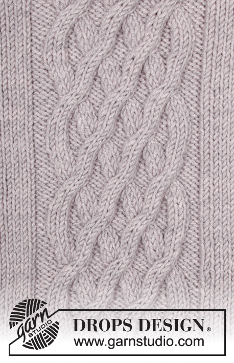Norfolk / DROPS 179-24 - Jacke, quer gestrickt mit Zopfmuster. Größe S - XXXL.
Die Arbeit wird gestrickt in DROPS Big Merino.