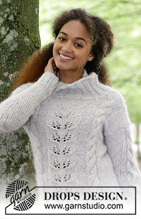 Winter Flirt / DROPS 179-26 - Knitted jumper with cables and lace pattern. Sizes S - XXXL.
The jumper is worked in DROPS Air and DROPS Kid-Silk.