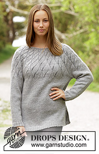 Winter Sea / DROPS 179-6 - Gestrickter Pullover mit Rundpasse und Lochmuster. Größe S - XXXL.
Die Arbeit wird gestrickt in DROPS Karisma oder DROPS Sky.