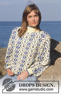 Diamond Link Sweater / DROPS 18-16 - DROPS sweater with diamond pattern in “Paris”. Ladies and Men’s size S – L