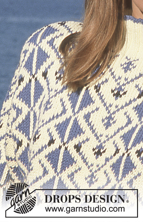 Diamond Link Sweater / DROPS 18-16 - DROPS sweater with diamond pattern in “Paris”. Ladies and Men’s size S – L