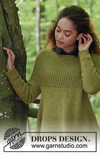 Evergreen / DROPS 180-11 - Knitted jumper with round yoke, English rib and A-shape, worked top down. Sizes S - XXXL.
The piece is worked in DROPS Alpaca.