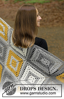 Tangy Squares / DROPS 180-17 - Crochet blanket with crochet squares.
The piece is worked in DROPS Nepal.