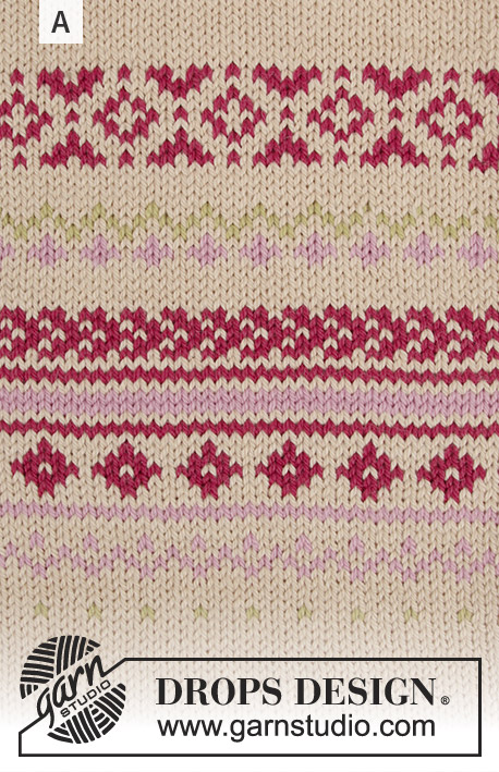 Lillehammer / DROPS 180-18 - Das Set umfasst: Gestrickte Mütze mit mehrfarbigem Norwegermuster und Pompon. Pullover mit Rundpasse und mehrfarbigem Muster, gestrickt von oben nach unten. Größe S - XXXL.
Die Arbeit wird gestrickt in DROPS Nepal.