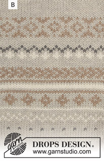 Lillehammer / DROPS 180-18 - Das Set umfasst: Gestrickte Mütze mit mehrfarbigem Norwegermuster und Pompon. Pullover mit Rundpasse und mehrfarbigem Muster, gestrickt von oben nach unten. Größe S - XXXL.
Die Arbeit wird gestrickt in DROPS Nepal.