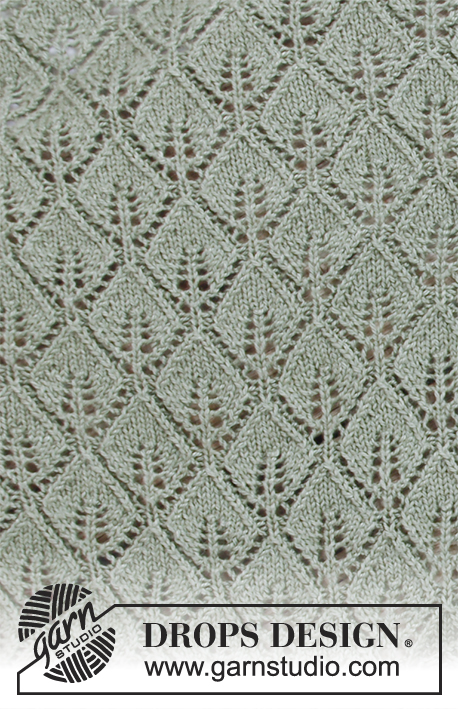 Sage Dream / DROPS 180-5 - Chal con patrón de calados, tejido de arriba para abajo.
La pieza es tejida en DROPS BabyAlpaca Silk.