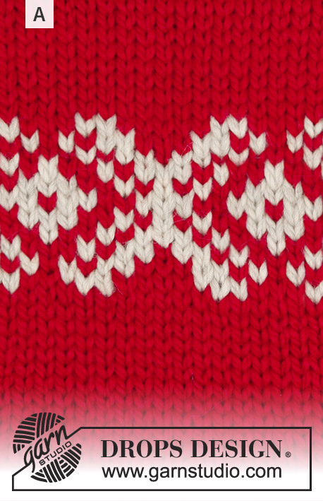 Nordkapp / DROPS 180-6 - Jersey con punto jacquard y abertura lateral. Talla: S - XXXL. La prenda está realizada en DROPS Andes.