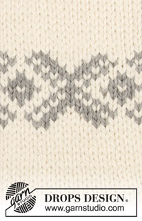 Nordkapp / DROPS 180-6 - Jersey con punto jacquard y abertura lateral. Talla: S - XXXL. La prenda está realizada en DROPS Andes.