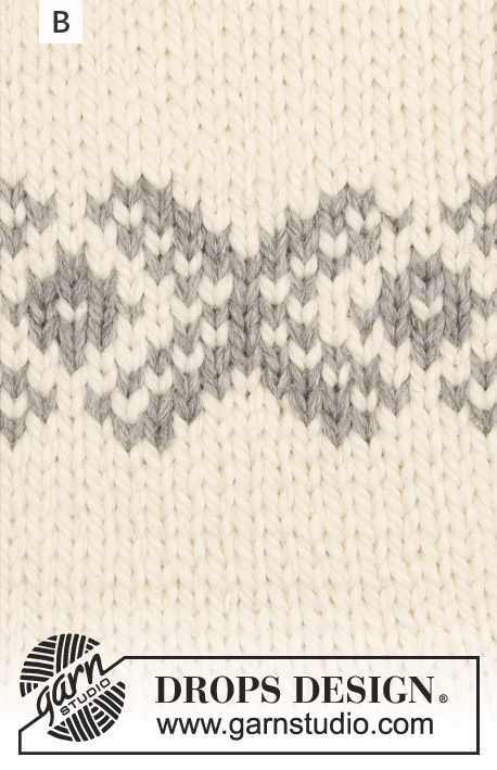 Nordkapp / DROPS 180-6 - Jersey con punto jacquard y abertura lateral. Talla: S - XXXL. La prenda está realizada en DROPS Andes.
