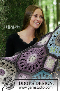 Gypsy Wagon / DROPS 180-9 - Gehäkelte Decke mit achteckigen und quadratischen Granny Squares. 
Die Arbeit wird gehäkelt in DROPS Andes.