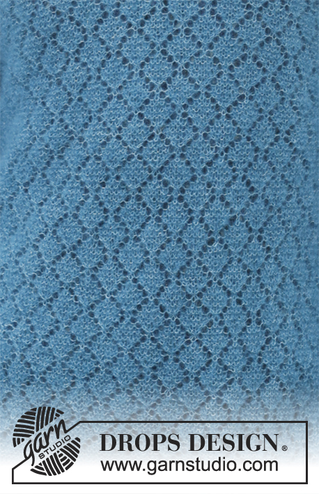 Song of the Sea / DROPS 181-22 - Pullover mit Raglanärmeln, Krausrippen und Seitenschlitzen, gestrickt von oben nach unten. Größe S - XXXL.
Die Arbeit wird gestrickt in DROPS Kid-Silk.