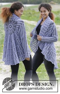 Fairy Glass / DROPS 181-26 - Gilet crocheté en rond au point d’éventails. Du S au XXXL
Se crochète en DROPS BabyMerino.