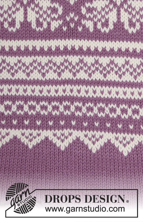 Lofoten / DROPS 181-9 - Knitted jumper with round yoke, multi-coloured Norwegian pattern and A-shape,
worked top down. Sizes S - XXXL.
The piece is worked in DROPS Lima.