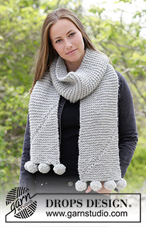 Heidrun / DROPS 182-35 - Set consists of: Knitted hat and scarf with short rows and garter stitch.
Set is knitted in DROPS Andes.